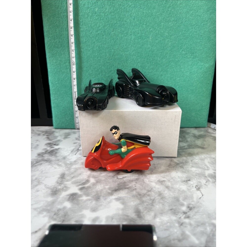 1991 McDonald’s Happy Meal Batman Batmobile Robin Vintage Toy Lot DC Comics